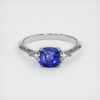 1.08 Ct. Blue Sapphire Ring, 14K White Gold 1