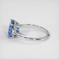 4.06 Ct. Blue Sapphire Ring, 14K White Gold 4