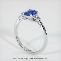1.00 Ct. Sapphire Ring, 14K White Gold 2