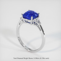 2.27 Ct. Blue Sapphire Ring, 14K White Gold 2