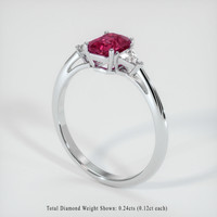 1.07 Ct. Reddish Pink Sapphire Ring, 14K White Gold 2