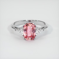 1.96 Ct. Padparadscha Sapphire Ring, 14K White Gold 1