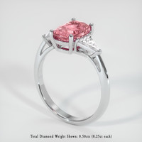 1.96 Ct. Padparadscha Sapphire Ring, 14K White Gold 2