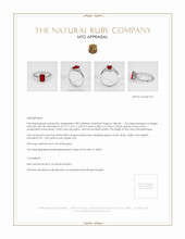Ruby Ring 1.04 Ct., 14K White Gold Appraisal