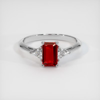 1.04 Ct. Ruby Ring, 14K White Gold 1