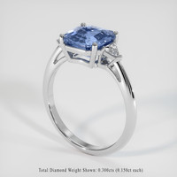 3.57 Ct. Sapphire Ring, 14K White Gold 2