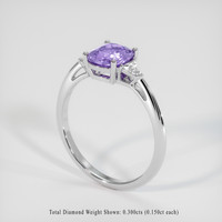 2.18 Ct. Sapphire Ring, 14K White Gold 2