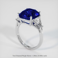 7.07 Ct. Sapphire Ring, 14K White Gold 2