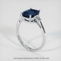 3.16 Ct. Sapphire Ring, 14K White Gold 2