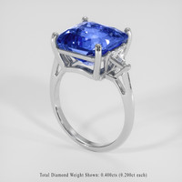 9.00 Ct. Blue Sapphire Ring, 14K White Gold 2