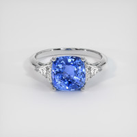 3.03 Ct. Blue Sapphire Ring, 14K White Gold 1