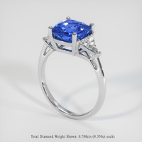 3.03 Ct. Blue Sapphire Ring, 14K White Gold 2