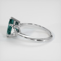 2.05 Ct. Bluish Green Sapphire Ring, 14K White Gold 4