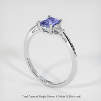 2.01 Ct. Blue Sapphire Ring, 14K White Gold 2
