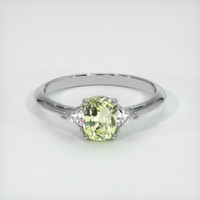 0.77 Ct. Sapphire Ring, 14K White Gold 1