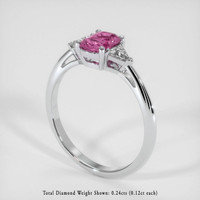 0.69 Ct. Purplish Pink Sapphire Ring, 14K White Gold 2