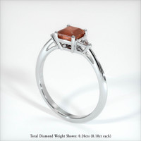 0.97 Ct. Orangish Brown Sapphire Ring, 14K White Gold 2