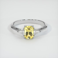 0.88 Ct. Sapphire Ring, 14K White Gold 1