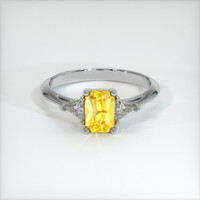 0.89 Ct. Yellow Sapphire Ring, 14K White Gold 1