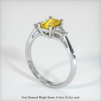 0.89 Ct. Yellow Sapphire Ring, 14K White Gold 2