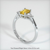 0.94 Ct. Yellow Sapphire Ring, 14K White Gold 2