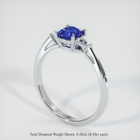0.69 Ct. Blue Sapphire Ring, 18K White Gold 2