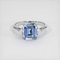 4.06 Ct. Blue Sapphire Ring, 18K White Gold 1