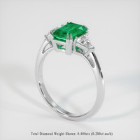 1.35 Ct. Emerald Ring, 18K White Gold 2