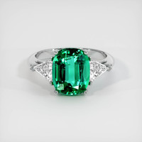 3.30 Ct. Emerald Ring, 18K White Gold 1