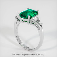 3.30 Ct. Emerald Ring, 18K White Gold 2
