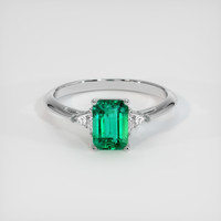 1.12 Ct. Emerald Ring, 18K White Gold 1