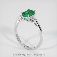 1.12 Ct. Emerald Ring, 18K White Gold 2