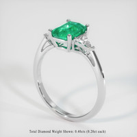 1.74 Ct. Emerald  Ring - 18K White Gold