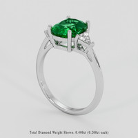 2.03 Ct. Emerald Ring, 18K White Gold 2