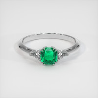 0.57 Ct. Emerald Ring, 18K White Gold 1
