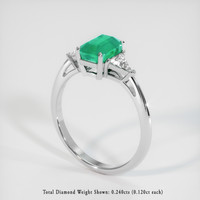 0.91 Ct. Emerald Ring, 18K White Gold 2