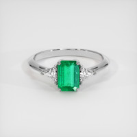 0.79 Ct. Emerald Ring, 18K White Gold 1