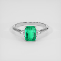 1.96 Ct. Emerald Ring, 18K White Gold 1