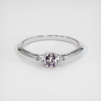 0.50 Ct. Pink Sapphire Ring, 18K White Gold 1