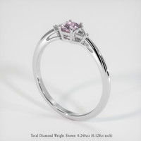 0.50 Ct. Pink Sapphire Ring, 18K White Gold 2