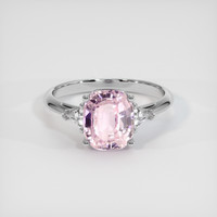 3.07 Ct. Pink Sapphire Ring, 18K White Gold 1
