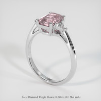 2.15 Ct. Pink Sapphire Ring, 18K White Gold 2