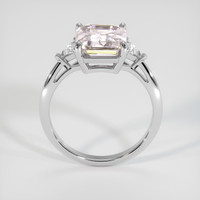 4.09 Ct. Peach Sapphire Ring, 18K White Gold 3