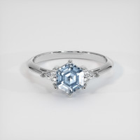 1.21 Ct. Blue Sapphire Ring, 18K White Gold 1