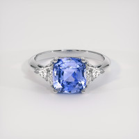 3.03 Ct. Blue Sapphire Ring, 18K White Gold 1