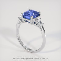 3.03 Ct. Blue Sapphire Ring, 18K White Gold 2