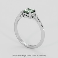 1.06 Ct. Green Sapphire Ring, 18K White Gold 2