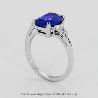 2.92 Ct. Blue Sapphire Ring, 18K White Gold 2