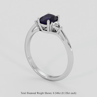 1.09 Ct. Blue Sapphire Ring, 18K White Gold 2