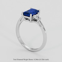 1.70 Ct. Blue Sapphire Ring, 18K White Gold 2